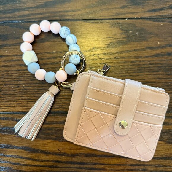 Light Pink Small Wristlet Silicone Beaded Bracelet or Strap - Picture 2 of 5